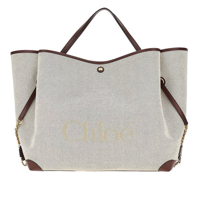 canvas large chloé clover shopping bag