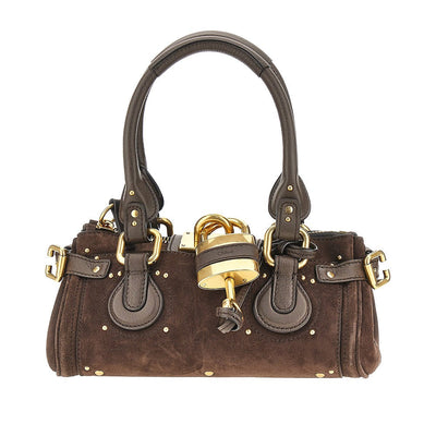suede leather small paddington bag