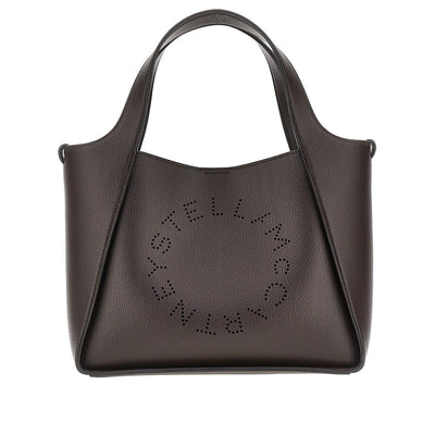 grained vegan leather stella logo bag