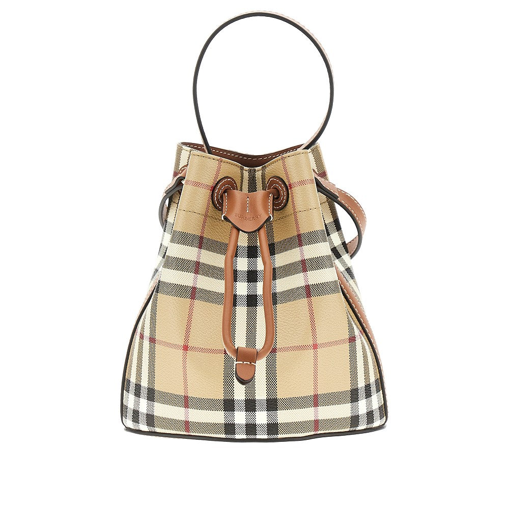 BURBERRY OS mini bucket bag with check motif