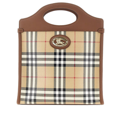coated check canvas mini pocket bag
