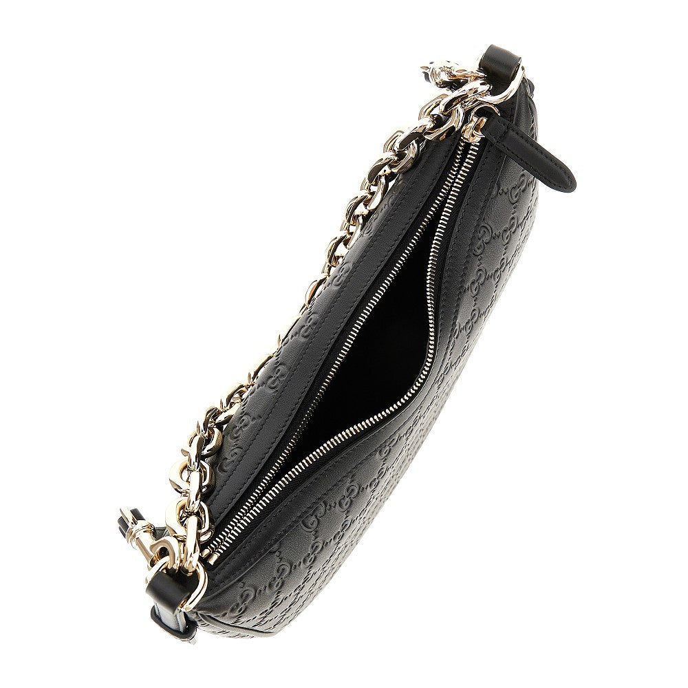 GUCCI OS leather gg emblem shoulder bag