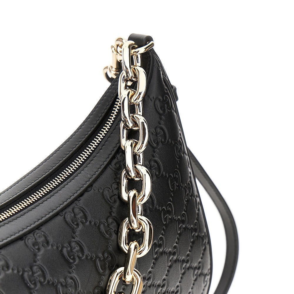 GUCCI OS leather gg emblem shoulder bag