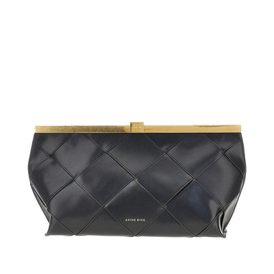 anine braided leather clutch