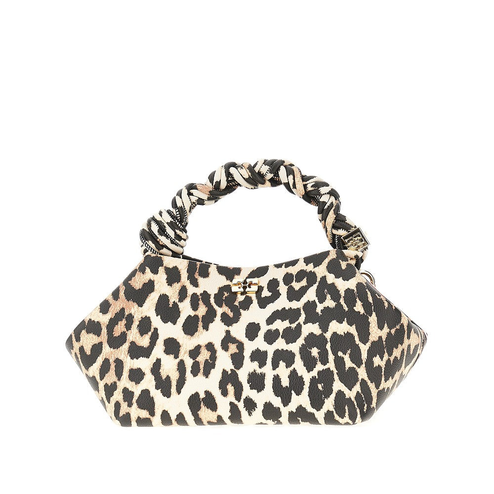 GANNI OS leopard faux leather small bou bag