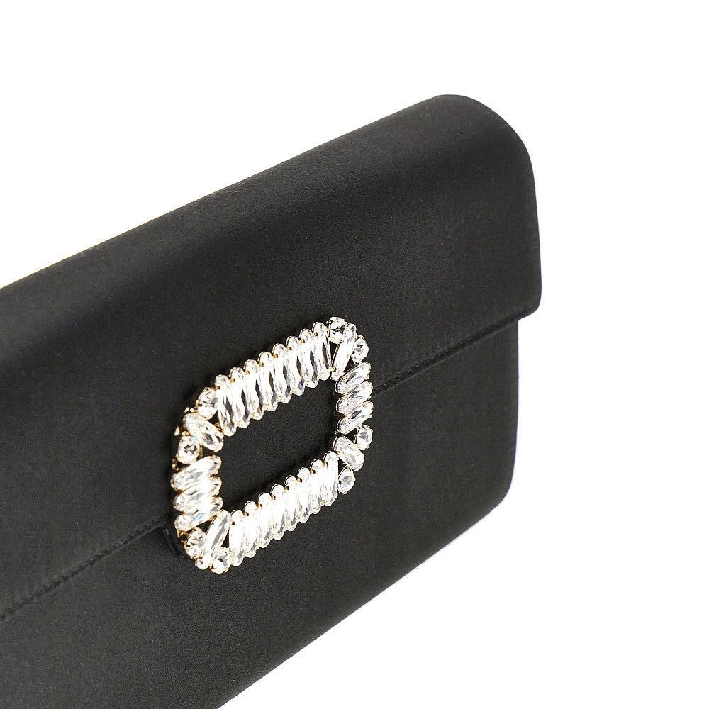 ROGER VIVIER OS sexy choc satin clutch