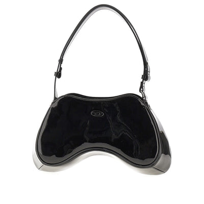 glossy faux leather play shoulder bag