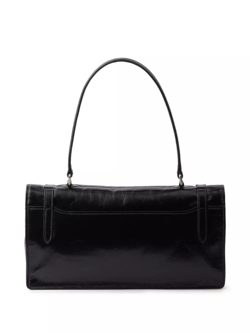 medium glossy finish leather work handbag