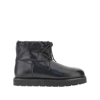leather ankle-boots with drawstring