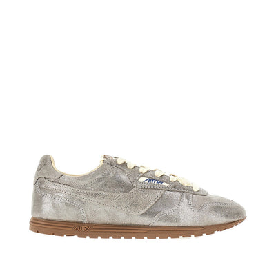 windspin laminated leather sneakers