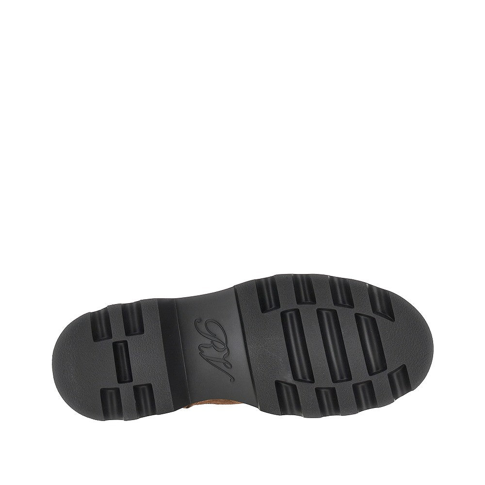 ROGER VIVIER 41 vivrangers suede leather combat boots