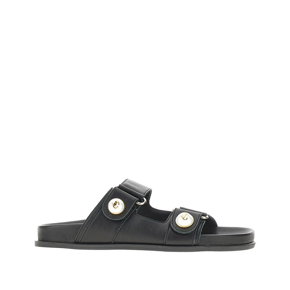 JIMMY CHOO 36 fayence leather double-strap sandals