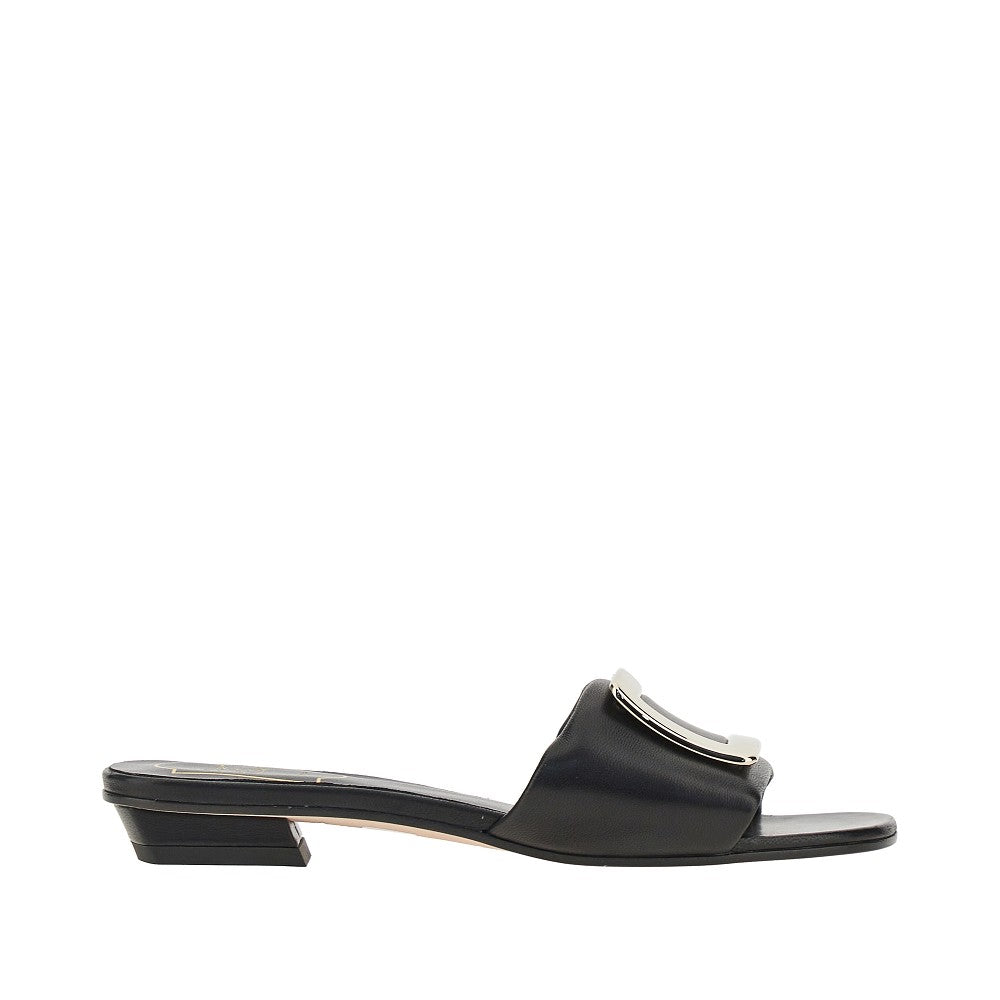 ROGER VIVIER 36 vivchoc buckle nappa leather slides