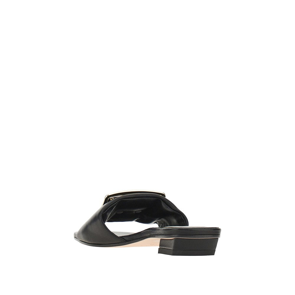 ROGER VIVIER 36 vivchoc buckle nappa leather slides