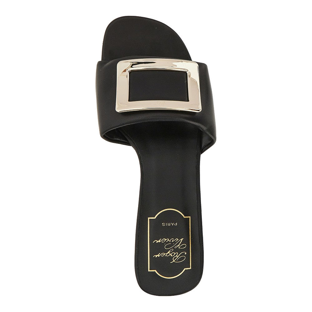 ROGER VIVIER 36 vivchoc buckle nappa leather slides