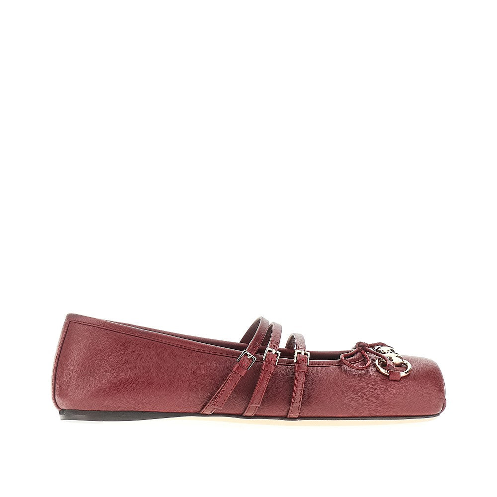 GUCCI 36 nappa leather ballet flats with horsebit