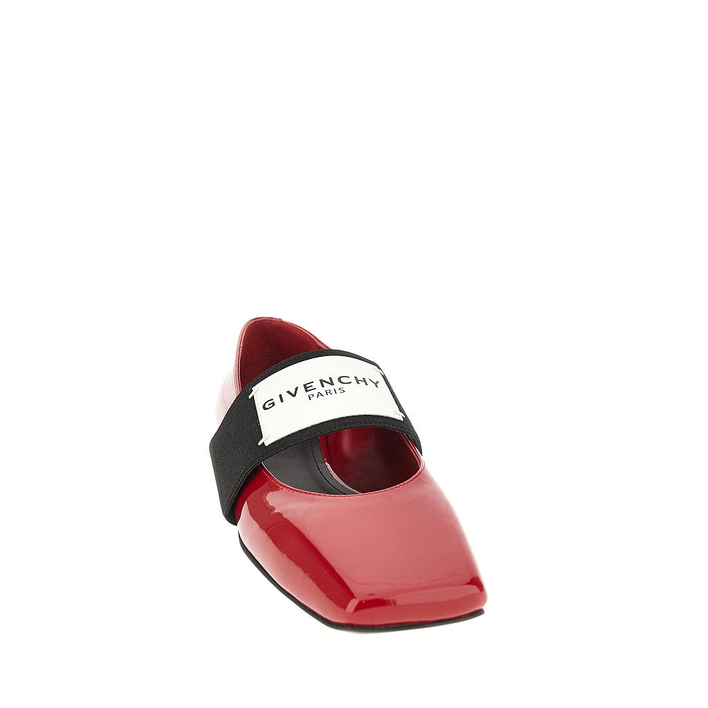 GIVENCHY 37 sliced square patent leather ballerina flats