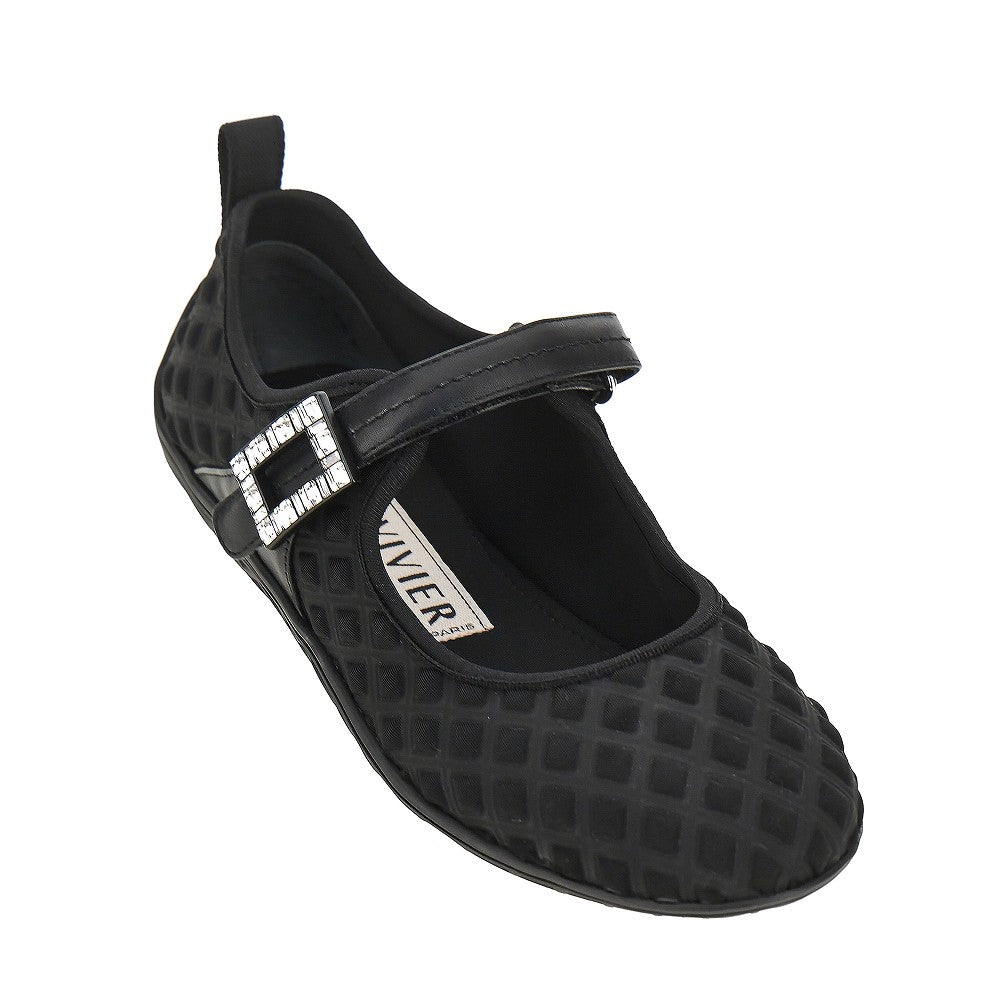 ROGER VIVIER 37 embossed fabric viv low babies ballerinas