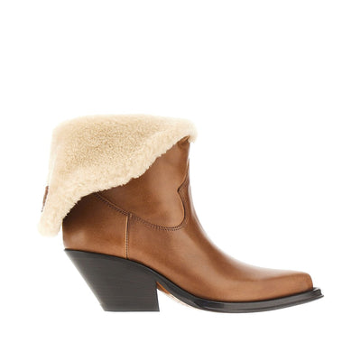 azelan leather and shearling boots
