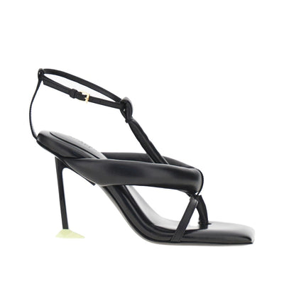 nappa leather sandals with boudoir heel