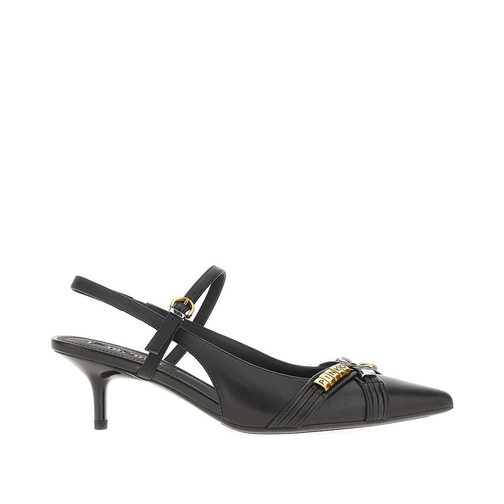 PINKO 36 nappa leather slingback pumps with charms