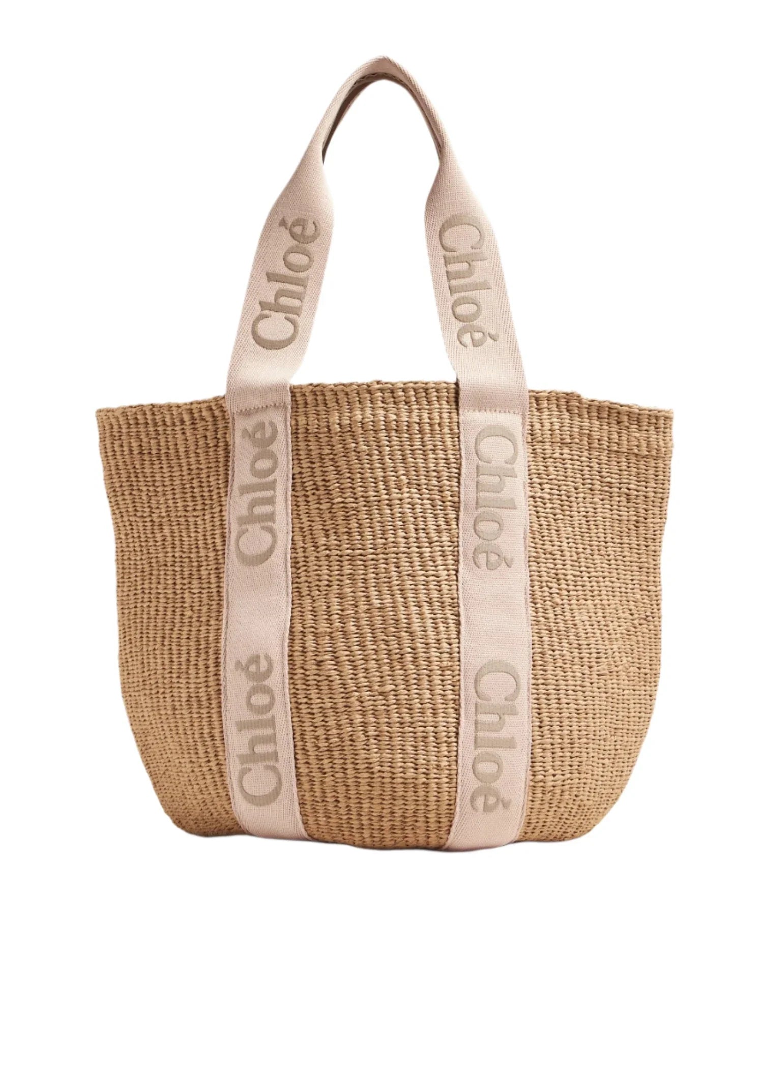 CHLOE Woody Large Raffia Basket Tote