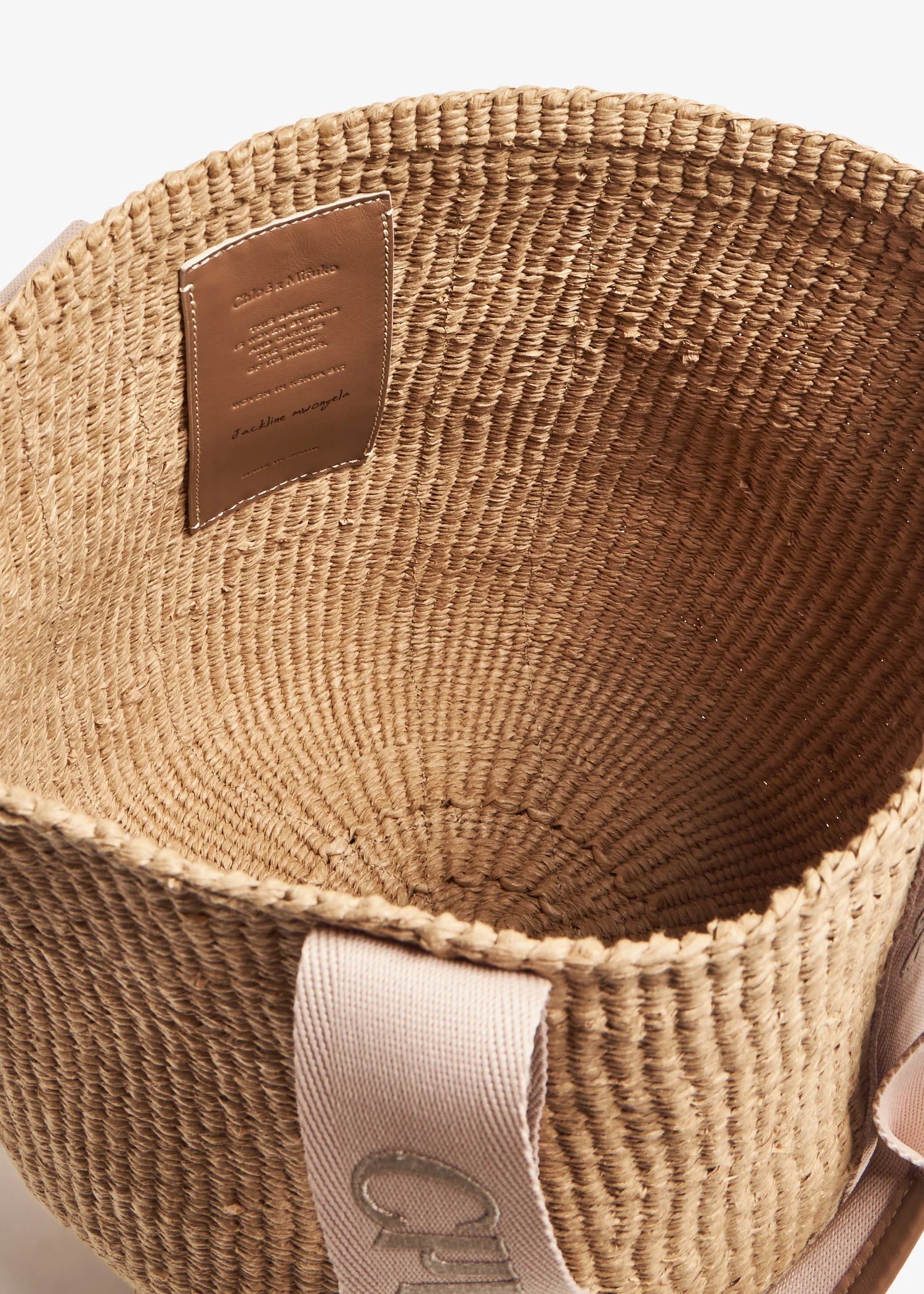 Woody Large Raffia Basket Tote