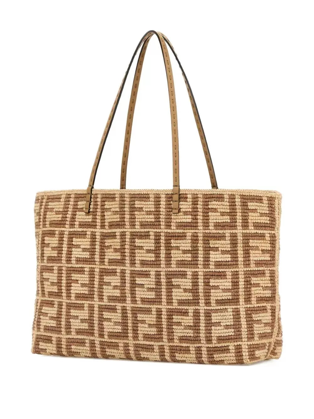 ff raffia crochet roll large shopper