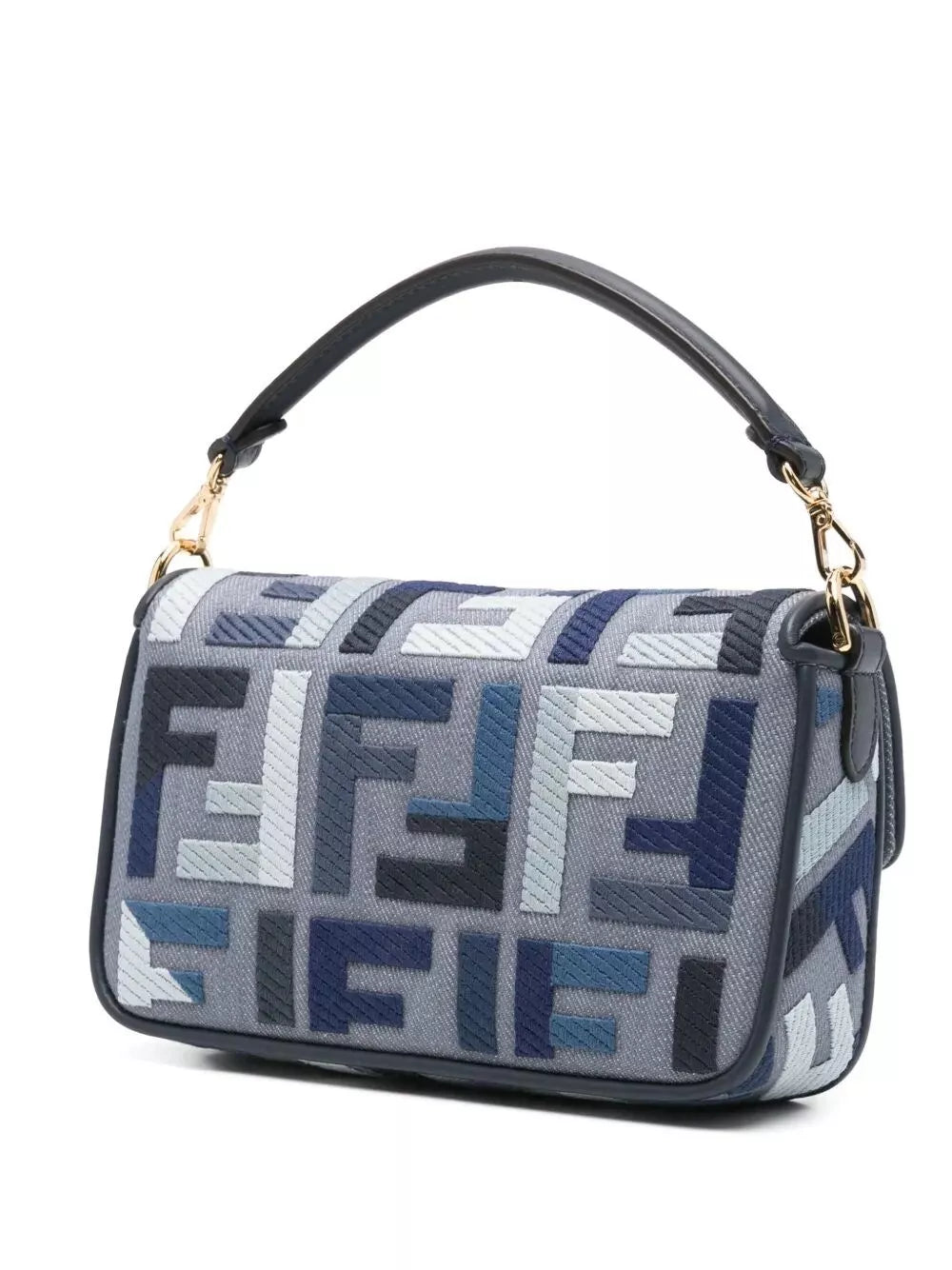 mini baguette ff embroidery canvas bag