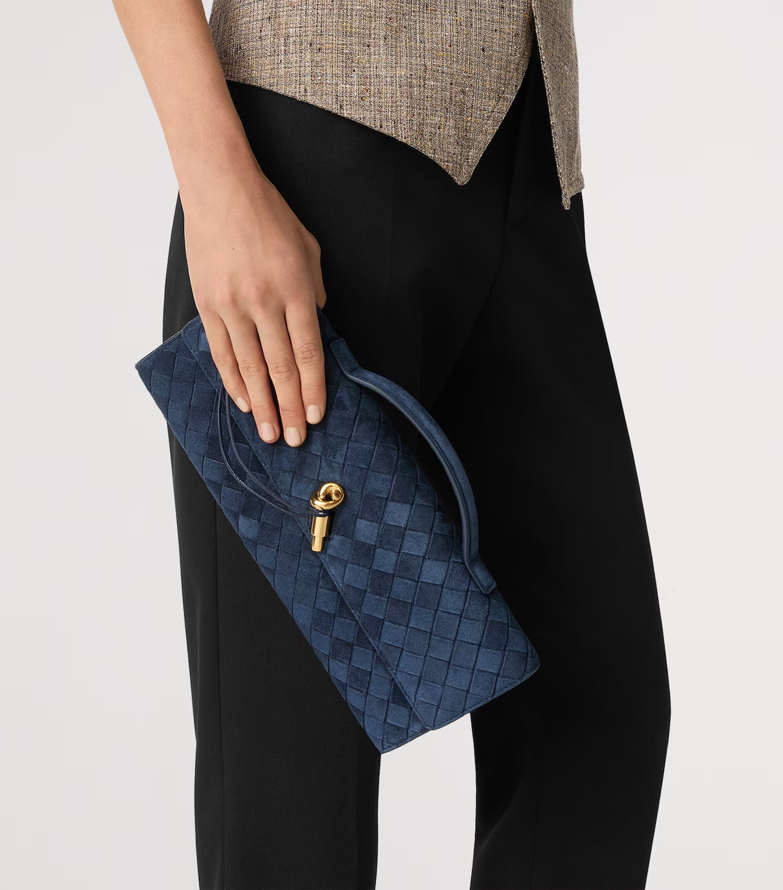 Andiamo Long Suede Leather Clutch