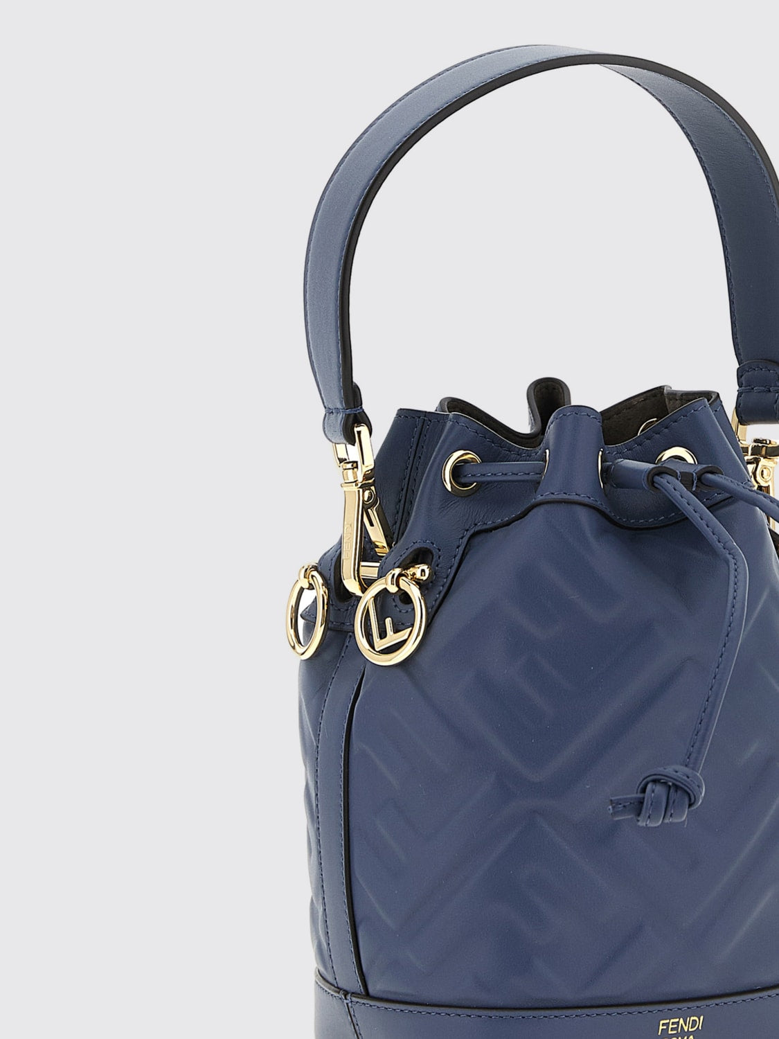 mon tresor ff leather bucket bag