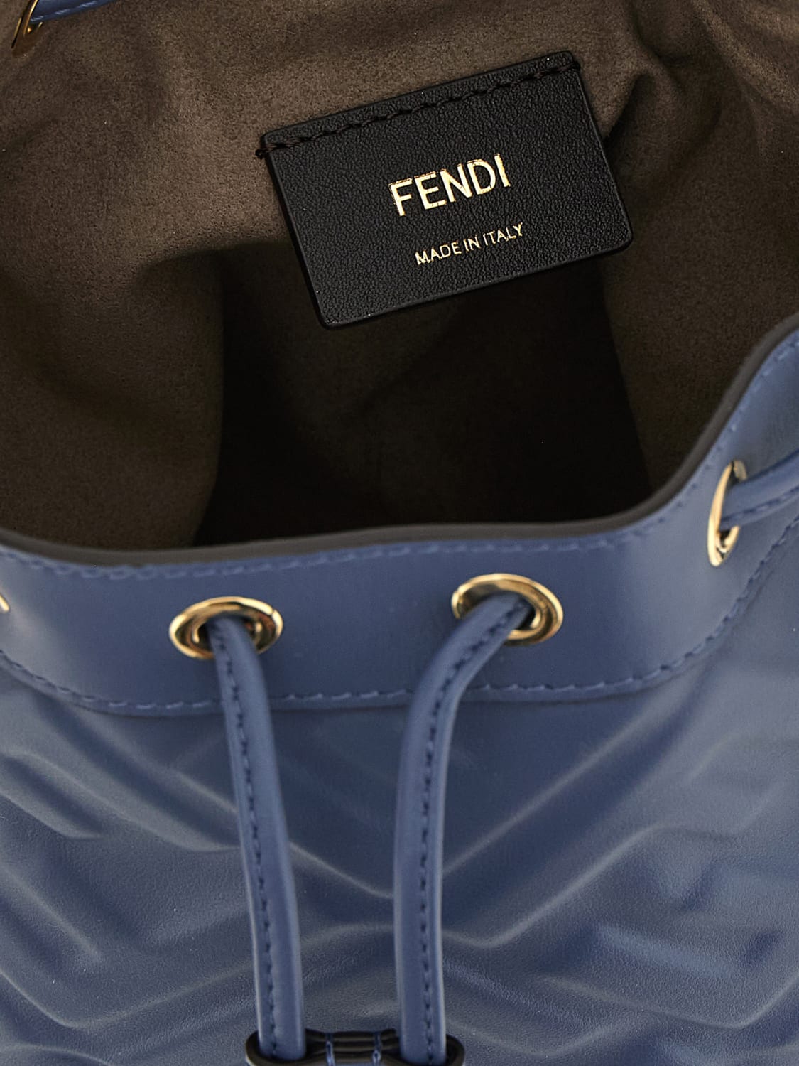 mon tresor ff leather bucket bag