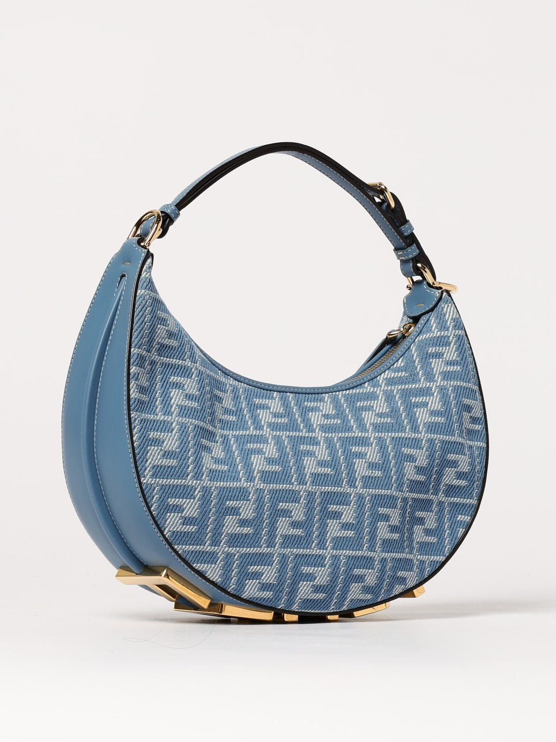 small ff fendigraphy denim shoulder bag