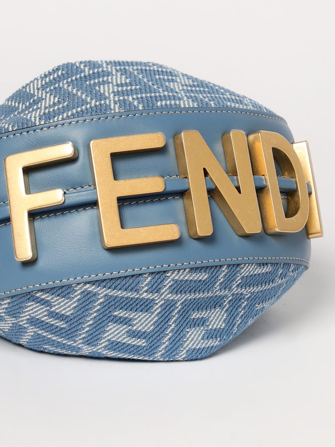 mini fendigraphy ff denim shoulder bag
