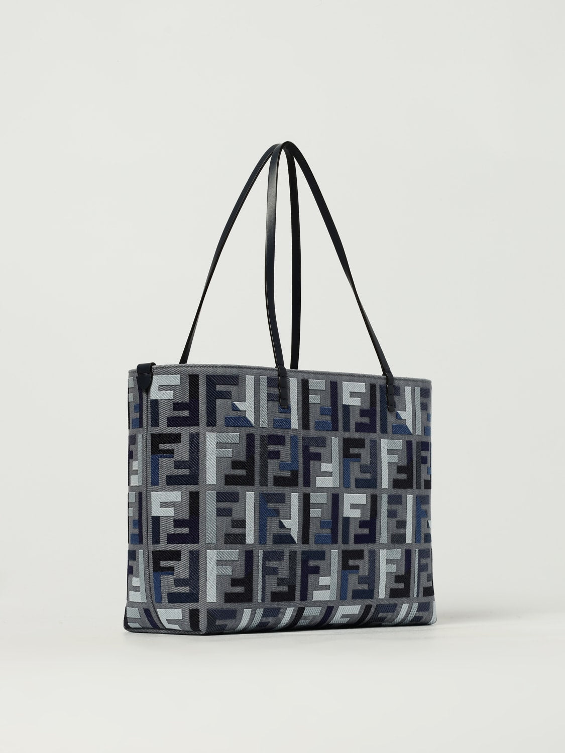 ff roll denim medium tote bag