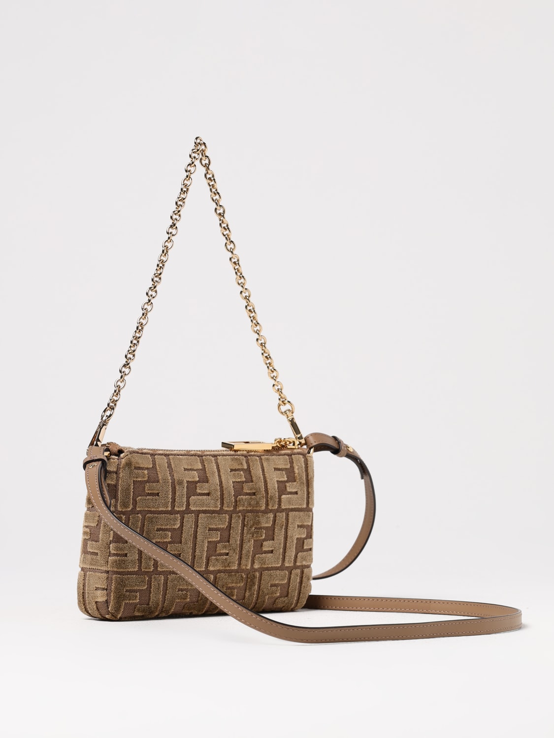 baguette ff jacquard chain pouch