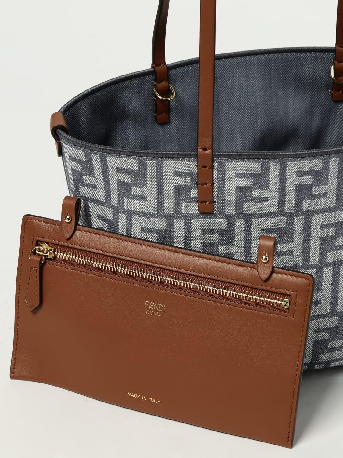 mini roll denim ff shoulder bag