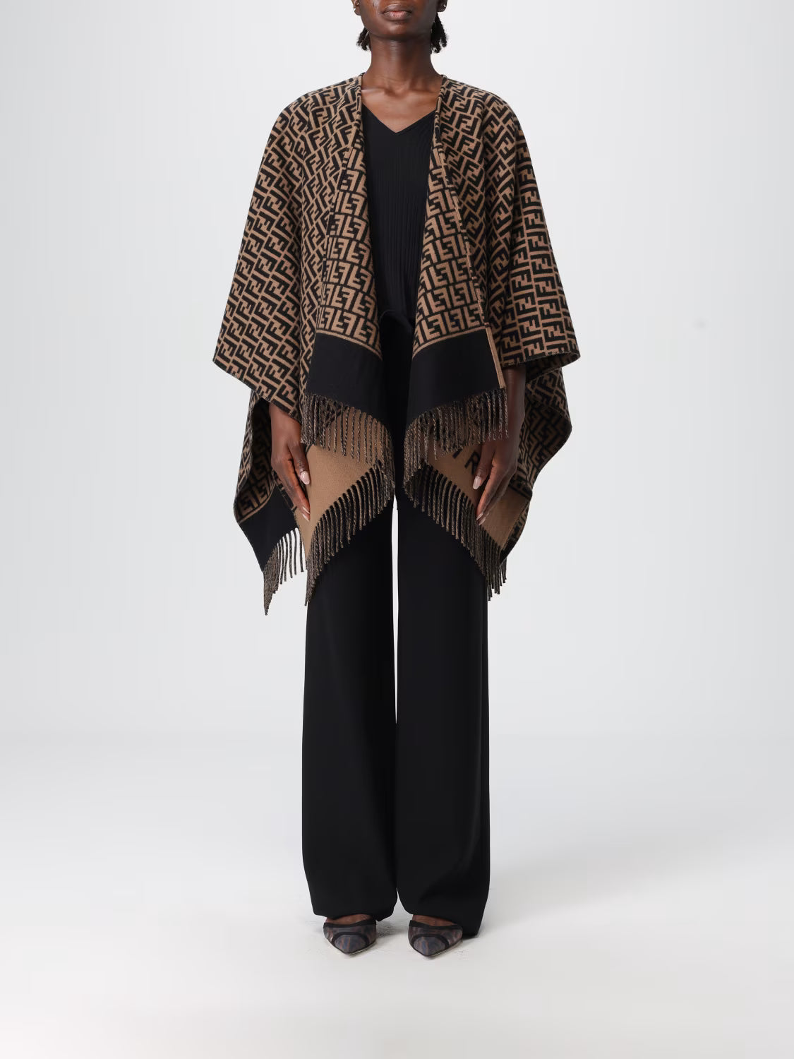 Wool and Cashmere FF Poncho