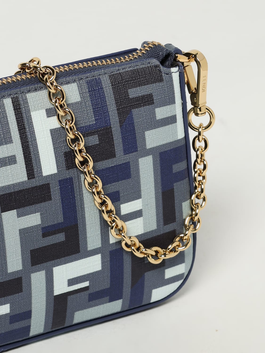 ff leather chain pouch bag