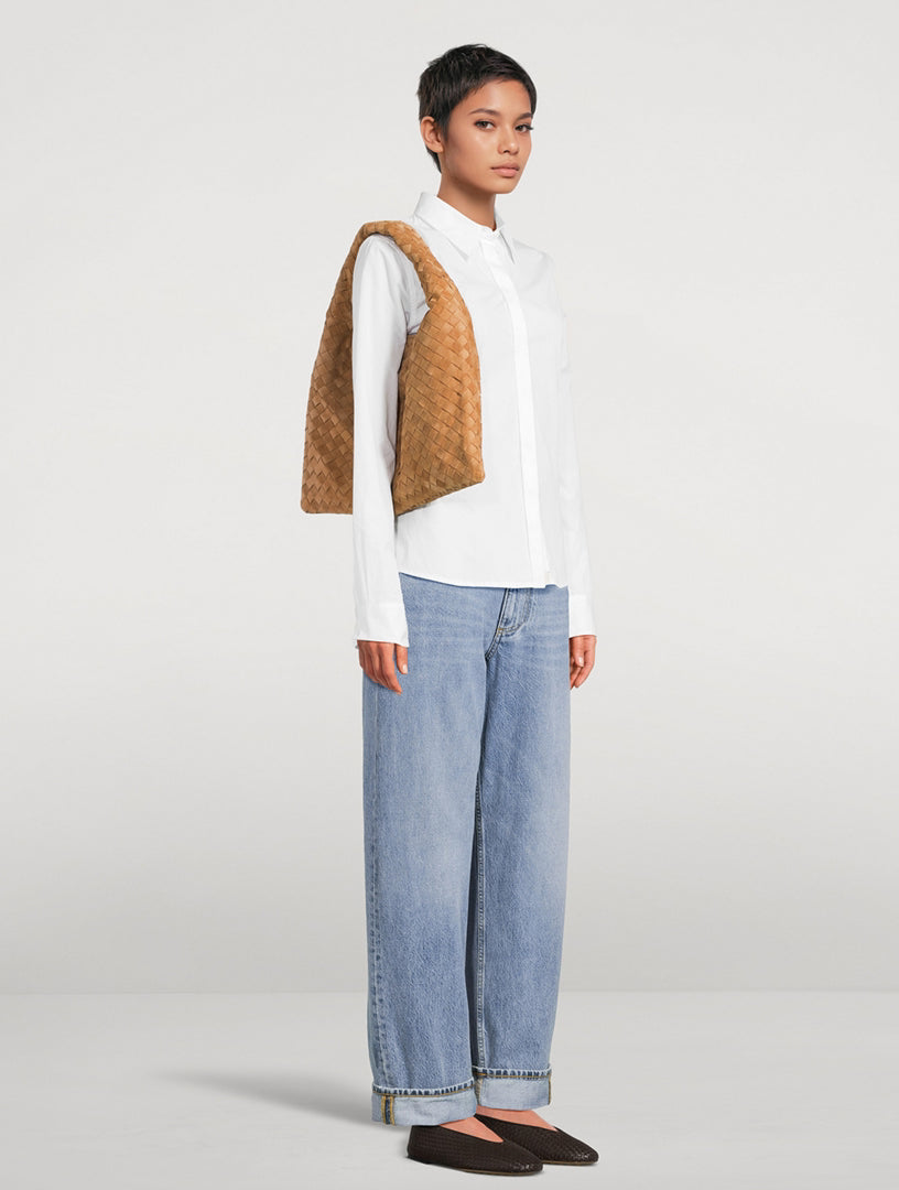 Small Hop Suede Leather Shoulder Bag