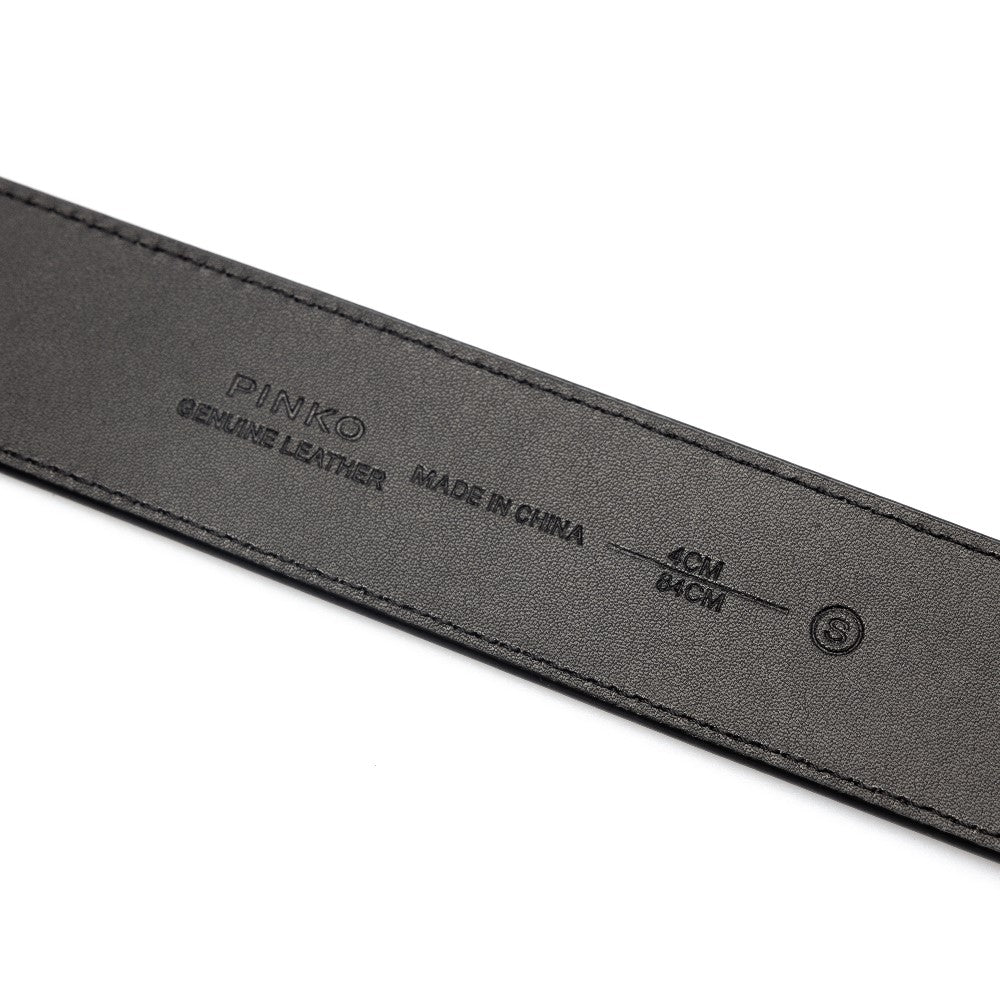 PINKO XS leather love birds high-rise belt