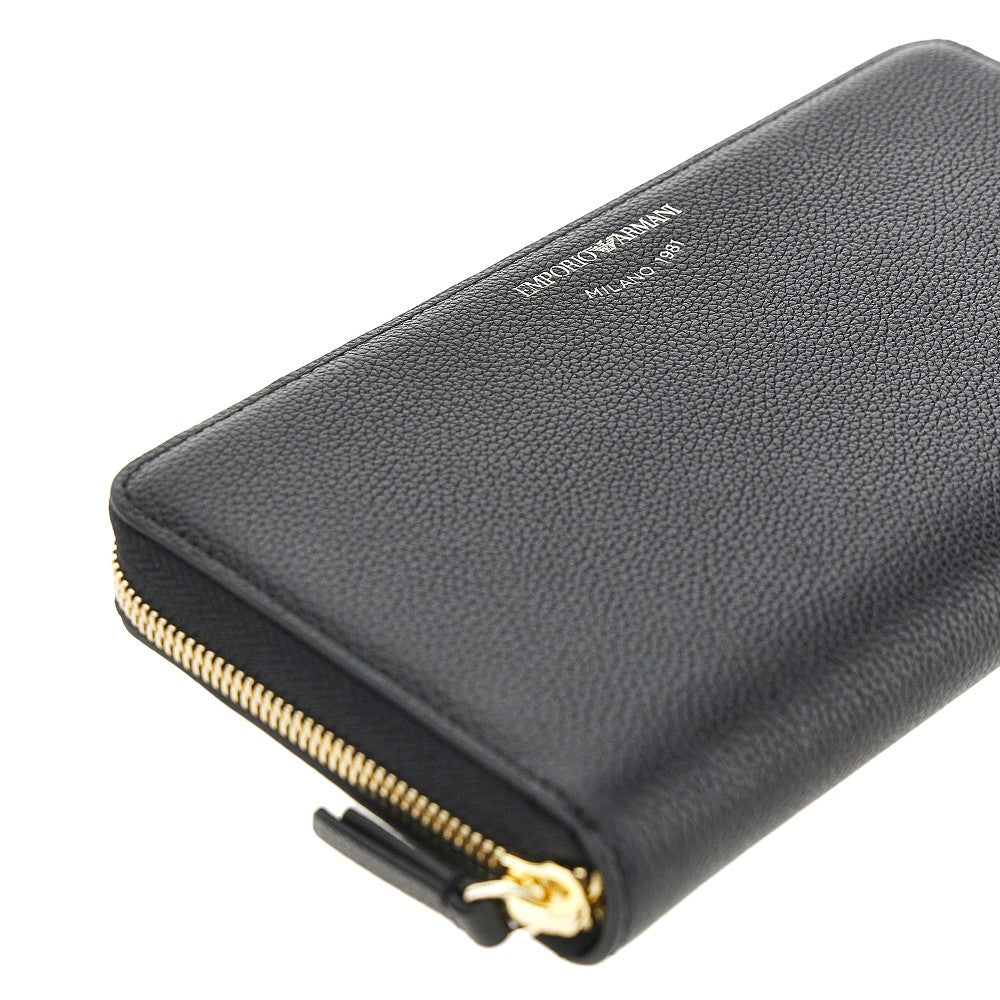 EMPORIO ARMANI OS grained leather zip-around wallet