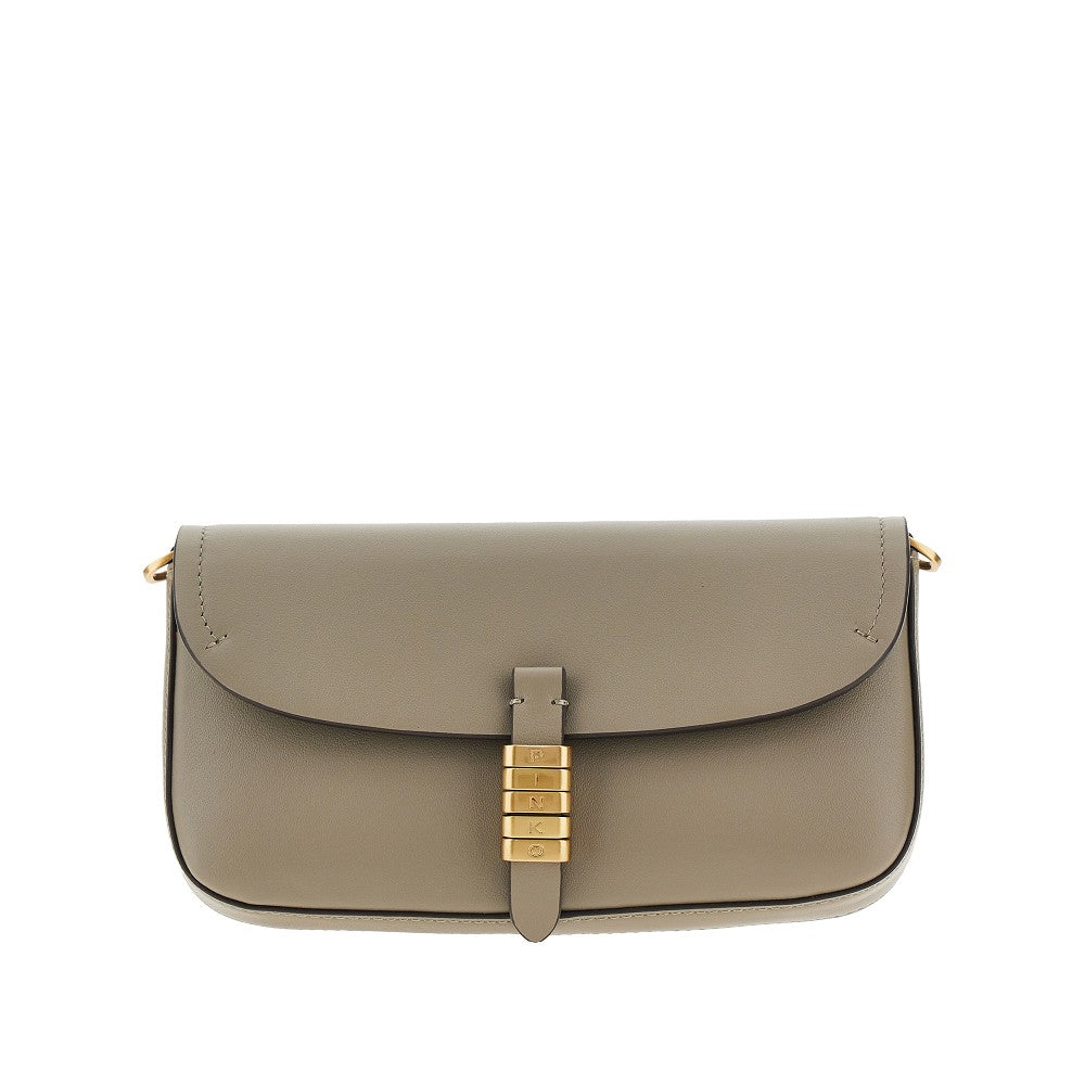 PINKO OS saddle flat leather pouch