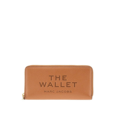 grained leather zip-around wallet