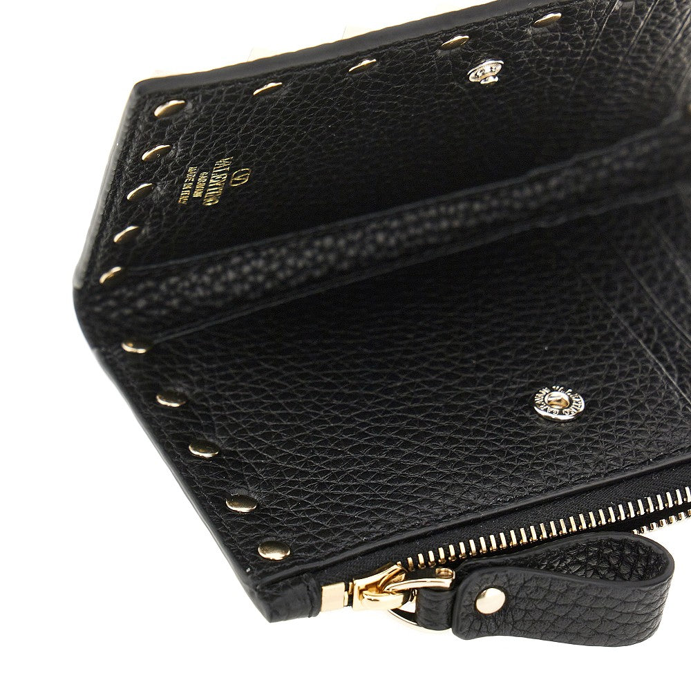 VALENTINO GARAVANI OS leather rockstud bi-fold carholder