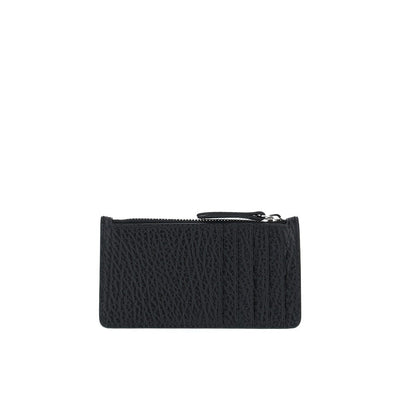 grained leather zippered cardholder