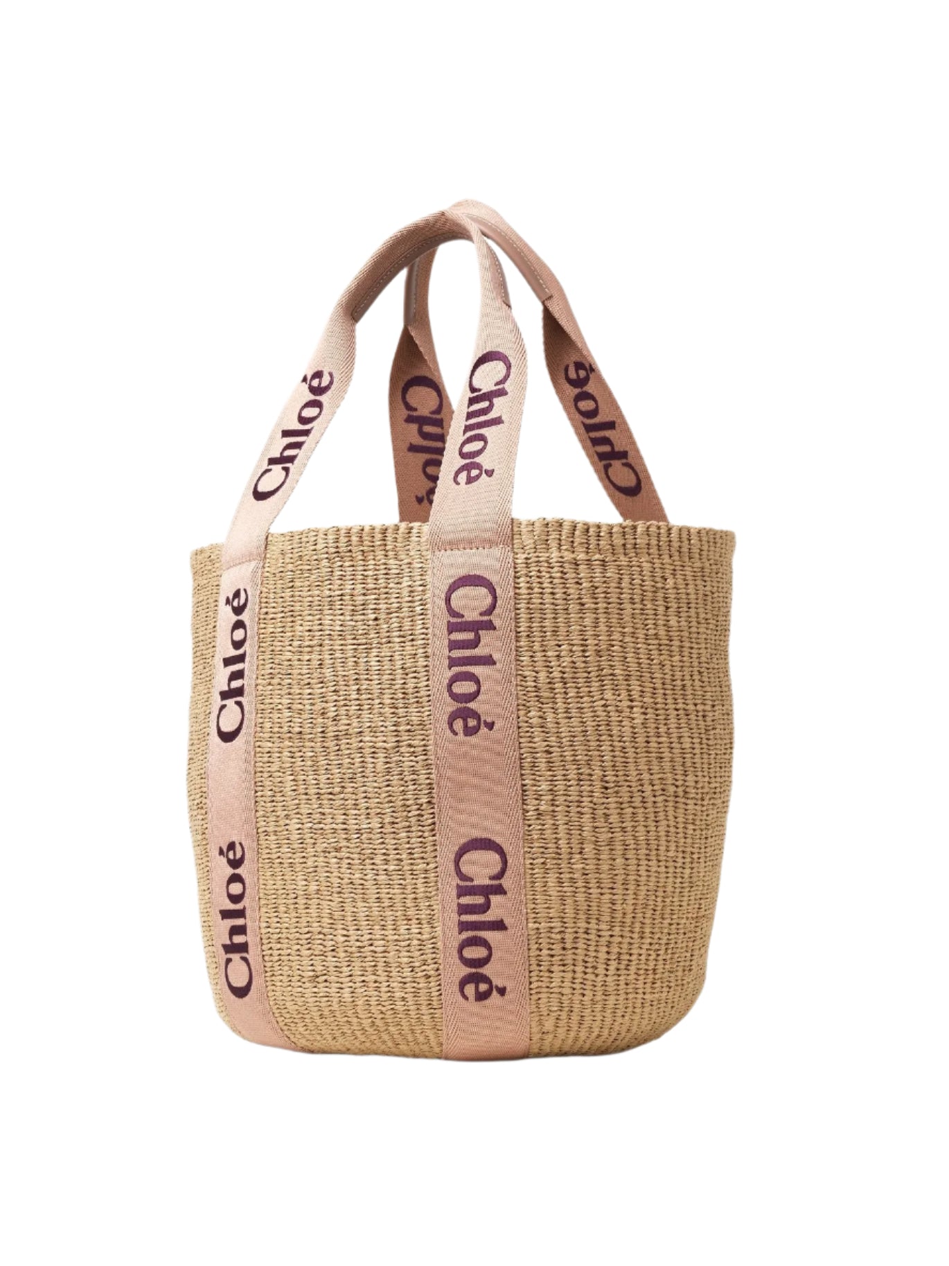 Woody Large Raffia Basket Tote