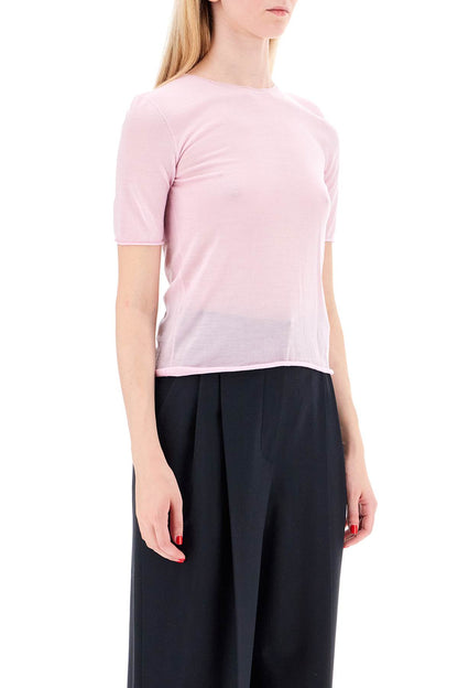 short-sleeved knit top for