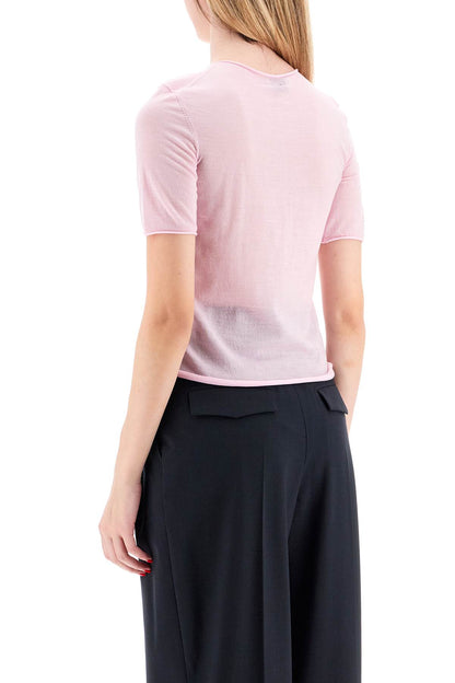 short-sleeved knit top for