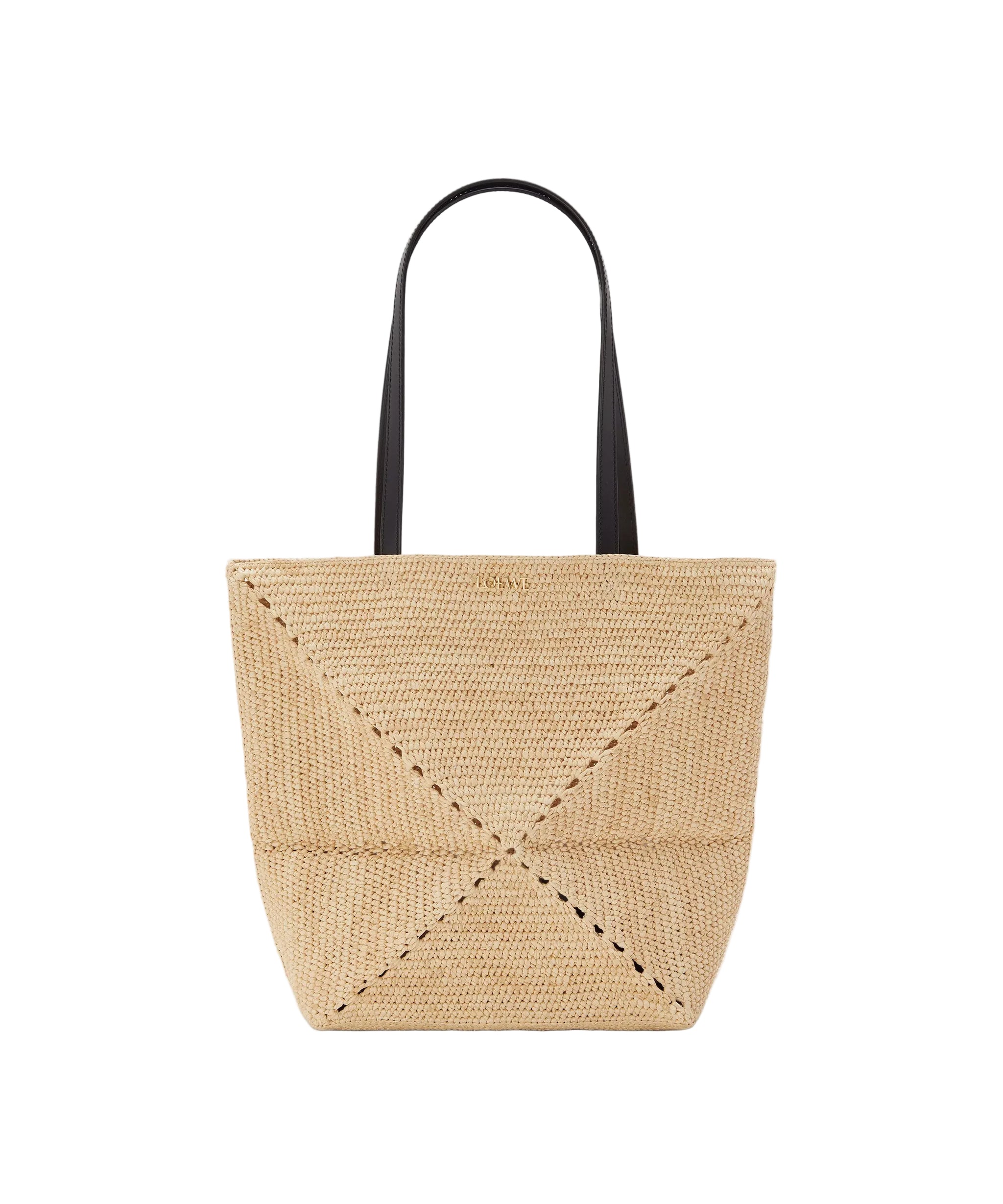 Puzzle Fold Raffia Tote